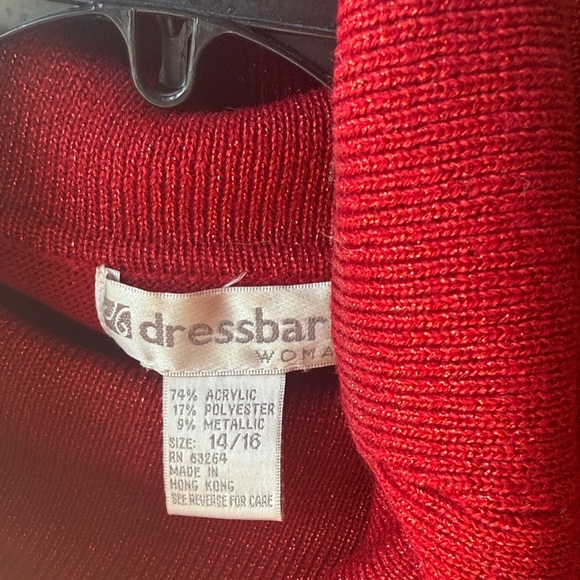 Elegant Sparkly Red Women's Sweater - Picture 2 of 4